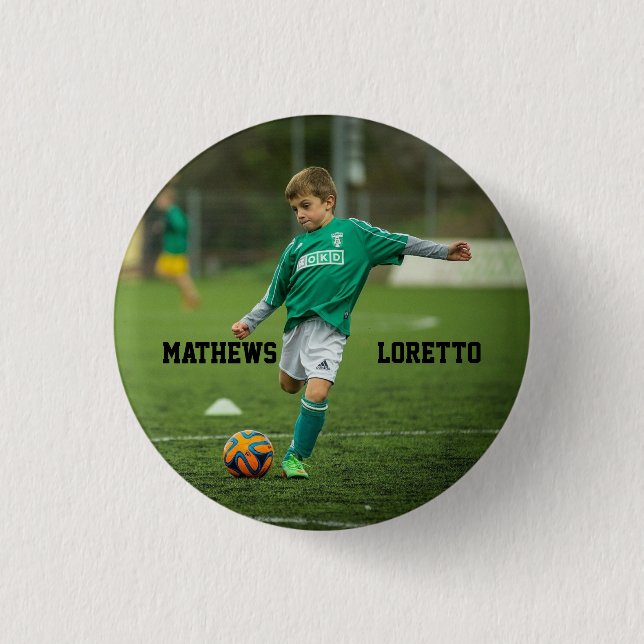 Your favourite Soccer Player name and Photo 1 Inch Round Button (Front)