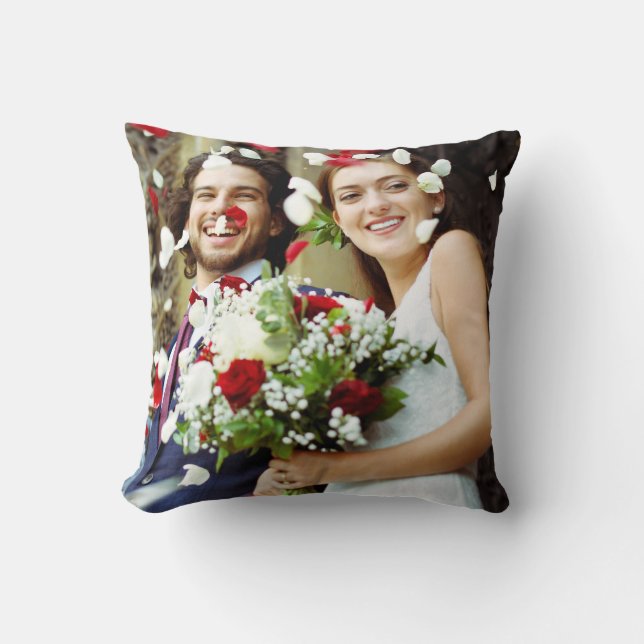 Your Favourite Wedding Photos Throw Pillow (Front)