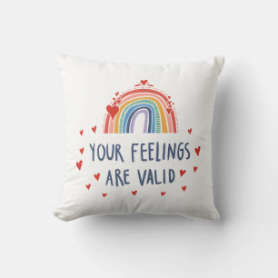 Your Feelings Are Valid Mental Health Awareness Throw Pillow