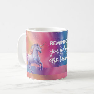 Your Feelings Are Valid Rainbow Unicorn Coffee Mug