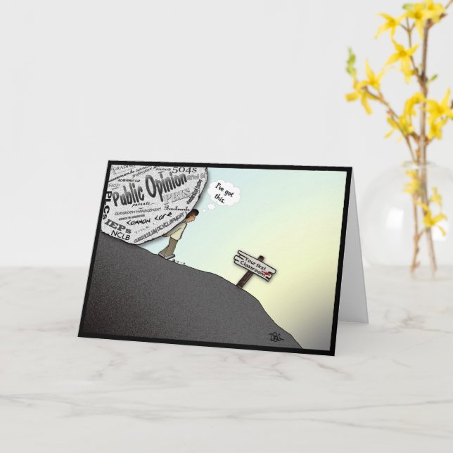 Your First Classroom Folded Greeting Card (Yellow Flower)