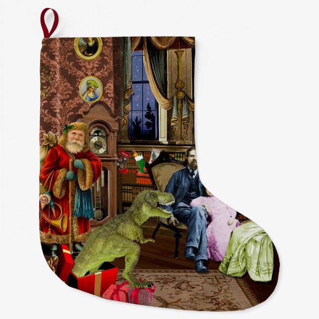 Your first T-Rex Large Christmas Stocking (Front)