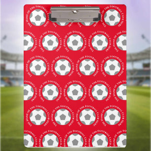 Your Football Team in Red Football Coach Clipboard