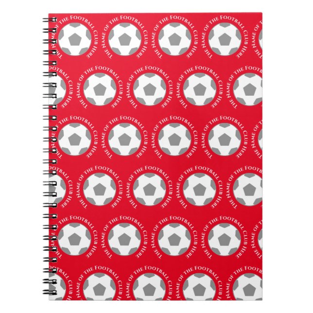 Your Football Team in Red Notebook (Front)