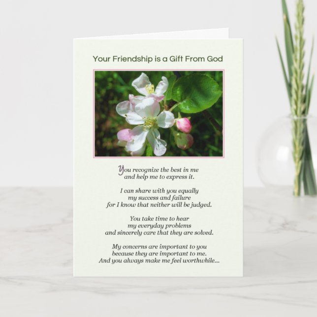 Your Friendship is a Gift from God Card (Front)