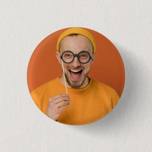 Your Funny Photo Selfie Upload 1 Inch Round Button