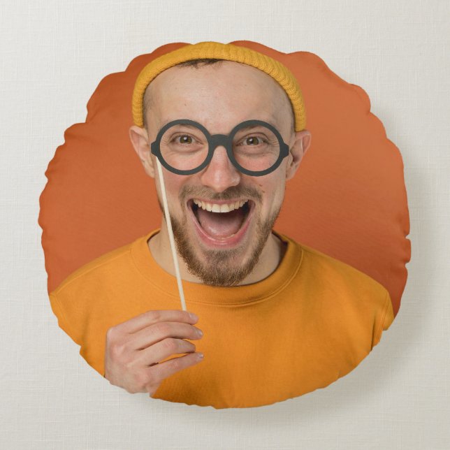 Your Funny Photo Selfie Upload  Round Pillow (Front)