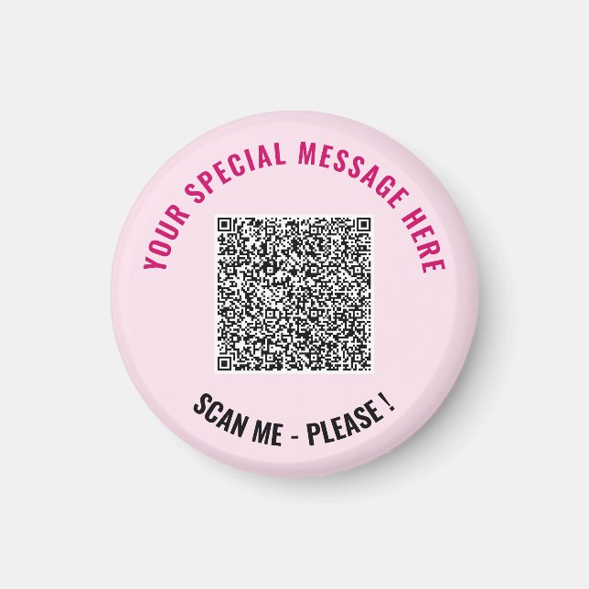 Your Funny QR Code and Custom Text Magnet Template (Front)