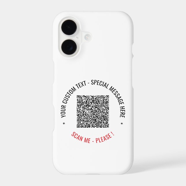 Your Funny QR Code Custom Text iPhone Case Example (Back)