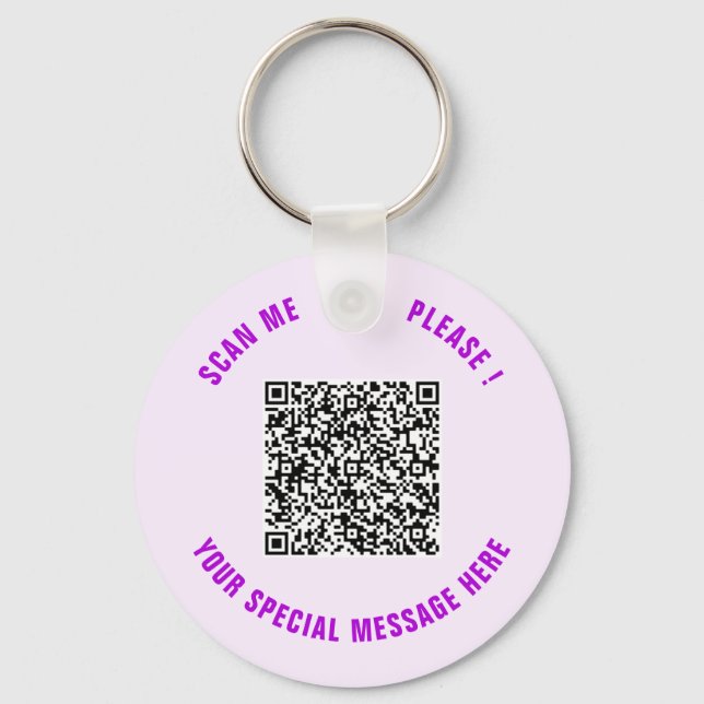 Your Funny QR Code Keychain Personalized Text (Back)