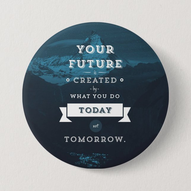 Your Future Is Created By What You Do Today 3 Inch Round Button (Front)