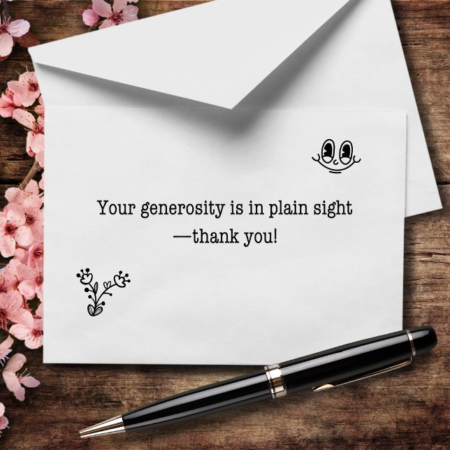 Your Generosity Is In Plain Sight Thank You Card (Creator Uploaded)
