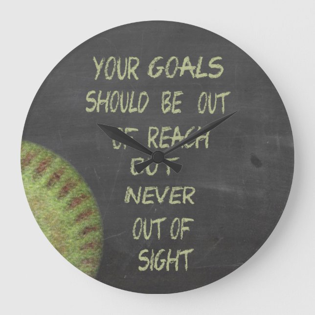 Your Goals Fastpitch Softball Chalkboard Large Clock (Front)