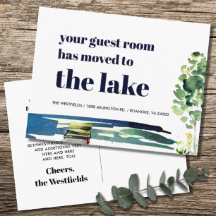 Your Guest Room Has Moved to the Lake New Home Announcement Postcard