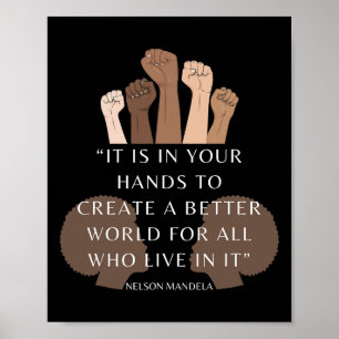 Your Hands Create Better World Melanin Black Histo Poster
