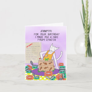 Your Happy Birthday from the Cat Personalized  Card