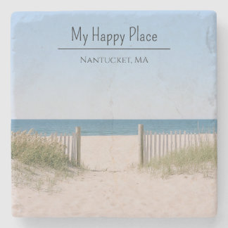 Your Happy Place Custom Location Stone Coaster