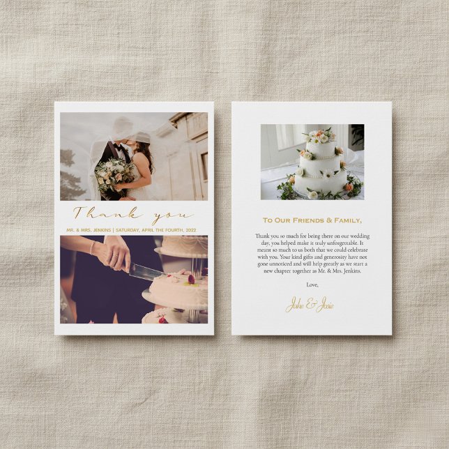 Your happy wedding photo, modern thank you card (Your happy wedding photo, modern thank you card.)
