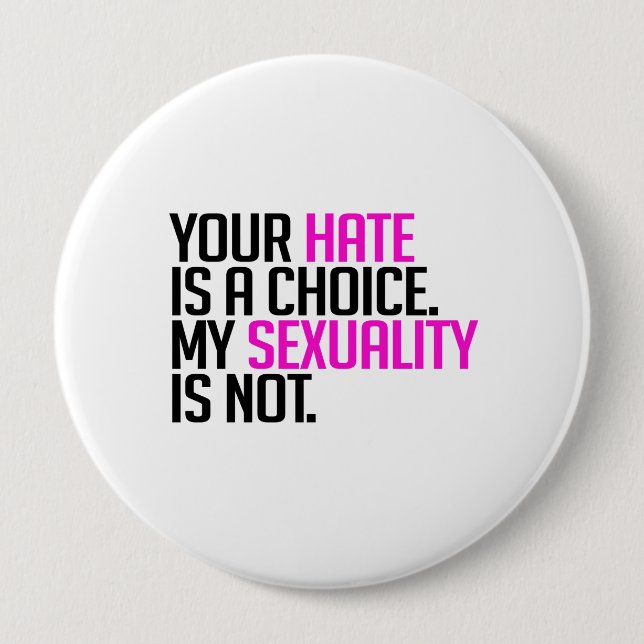 Your Hate is a choice 4 Inch Round Button (Front)