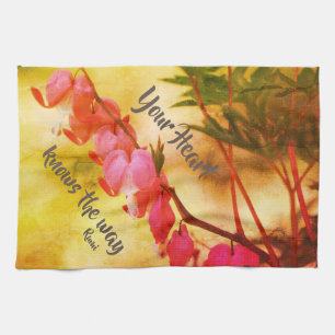 Your Heart Knows Bleeding Hearts Inspirational  Kitchen Towel