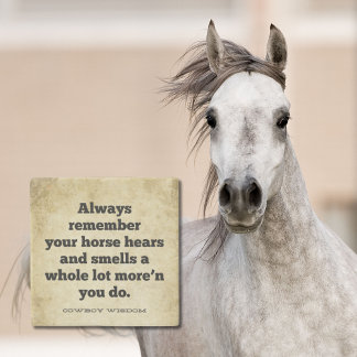 Your Horse Hears and Smells | Cowboy Wisdom Stone Coaster