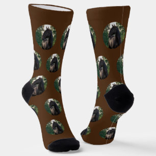 Your Horse Photo Brown Round Pet Image Custom Socks