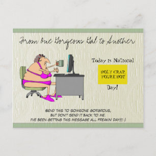 Your Hot - Old lady at the computer Postcard