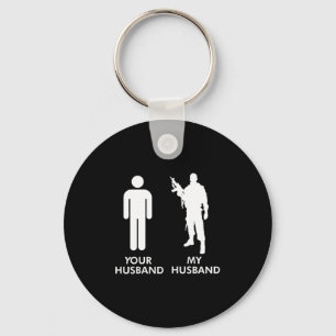 Your husband vs my husband army wife keychain