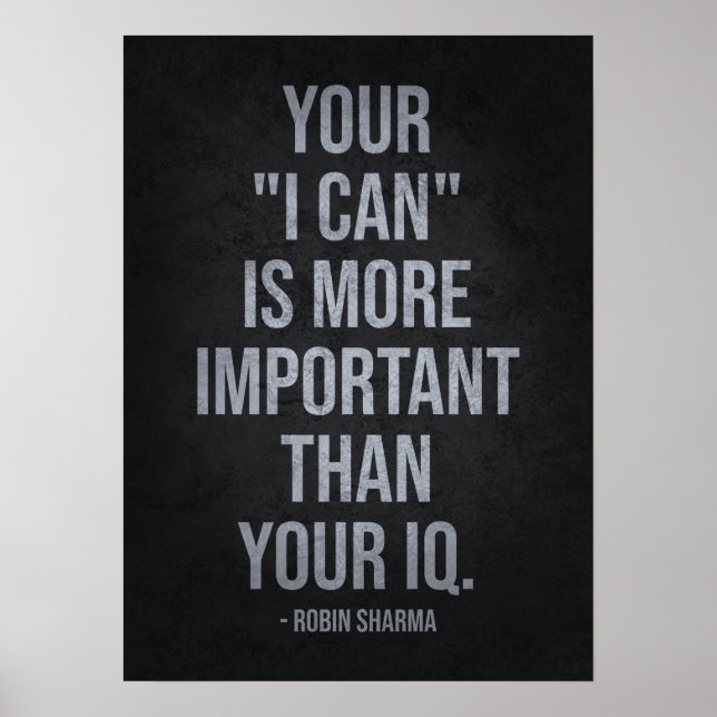 Your I CAN vs IQ - Success Motivational Poster (Front)