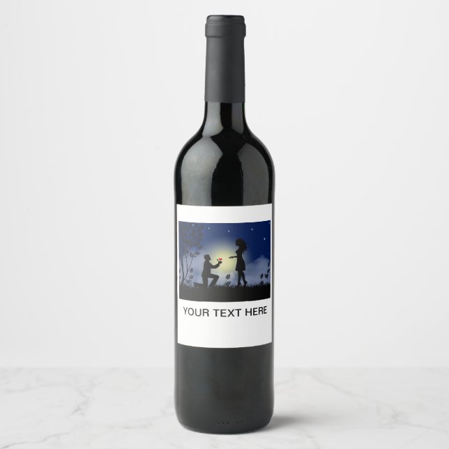 Your Image and Text Wine Bottle Wine Label (Front)