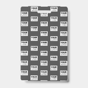 Your Image Design or Business Logo Tiled   Grey Badge