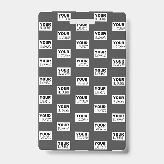 Your Image Design or Business Logo Tiled | Grey Badge (Front)