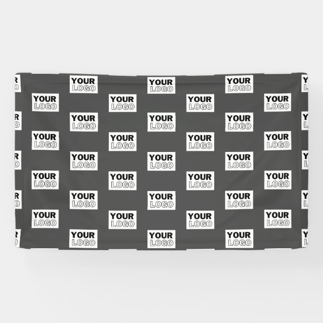 Your Image Design or Business Logo Tiled | Grey Banner (Horizontal)