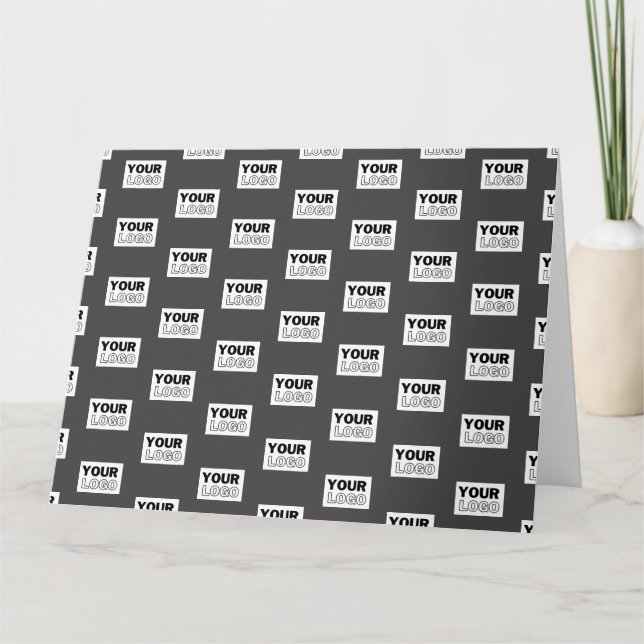 Your Image Design or Business Logo Tiled | Grey Card (Front)