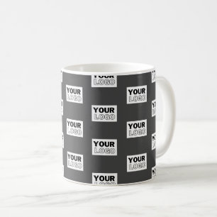 Your Image Design or Business Logo Tiled   Grey Coffee Mug