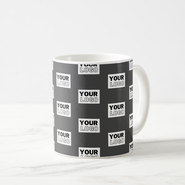 Your Image Design or Business Logo Tiled | Grey Coffee Mug (Front Right)