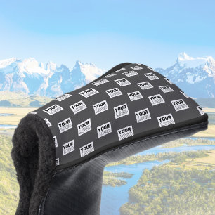 Your Image Design or Business Logo Tiled Grey Golf Head Cover