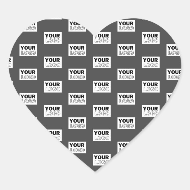 Your Image Design or Business Logo Tiled | Grey Heart Sticker (Front)