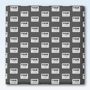 Your Image Design or Business Logo Tiled   Grey Magnet