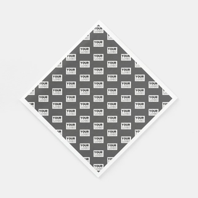 Your Image Design or Business Logo Tiled | Grey Napkin (Corner)