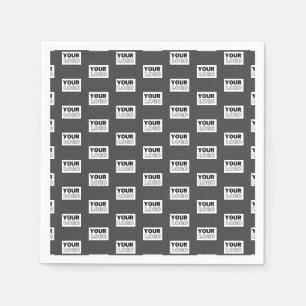 Your Image Design or Business Logo Tiled   Grey Napkin