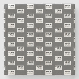 Your Image Design or Business Logo Tiled   Grey Stone Coaster