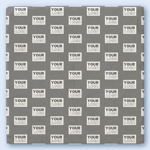 Your Image Design or Business Logo Tiled Grey Stone Coaster
