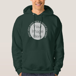 your image here, photo custom edit circle and text hoodie
