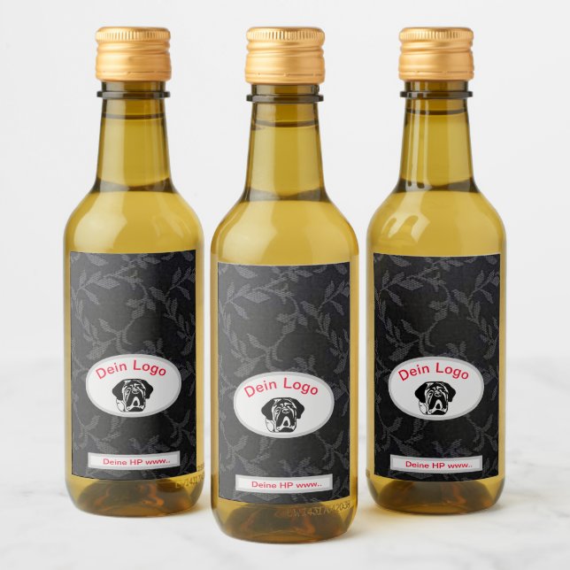 Your Image Mastiff Bulldog Logo Wine Labels (Bottles)