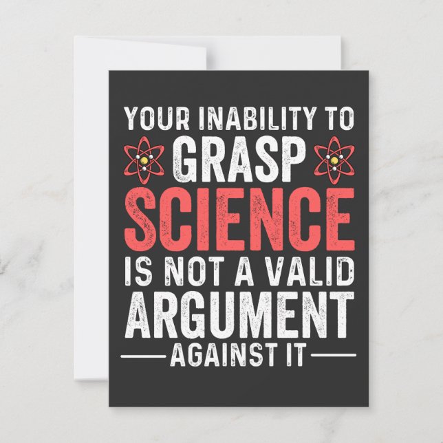 Your Inability To Grasp Science Thank You Card (Front)