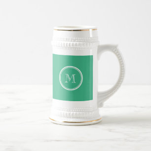 Your Initial Mint Green High End Coloured Beer Stein