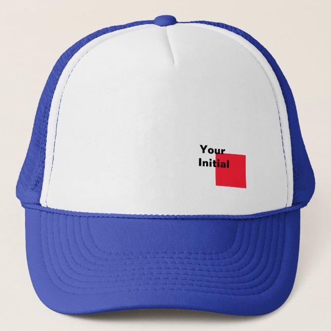 Your Initial Monogram Deep Blue Trucker Hat (Front)