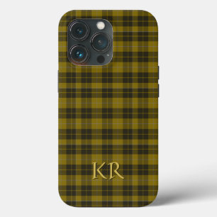 Your initials on Barclay Tartan, Scottish Plaid iPhone 13 Pro Case