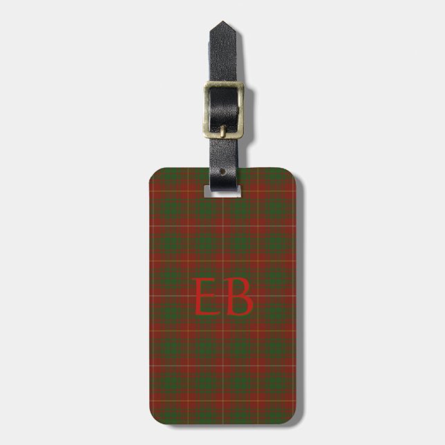 Your initials on Bruce Clan tartan Luggage Tag (Front Vertical)
